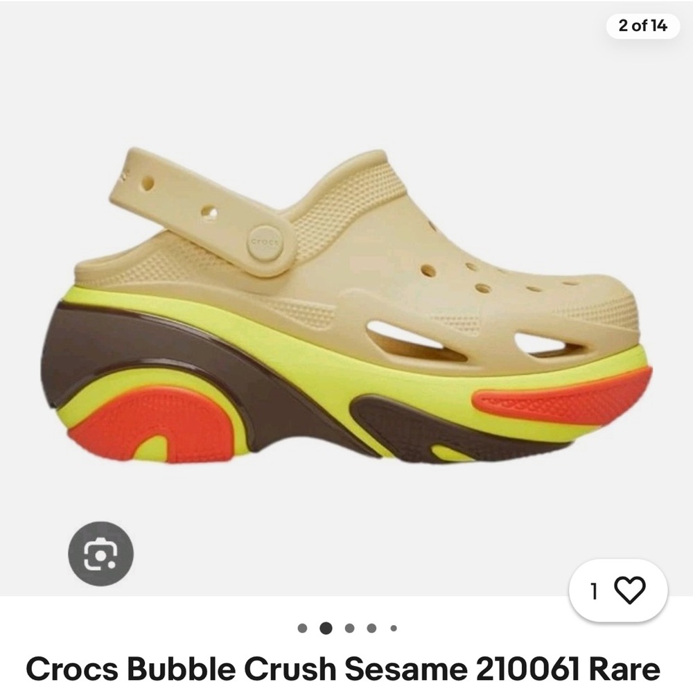 New Mens CROCS BUBBLE CRUSH CLOG 210061 Sésame Size 13